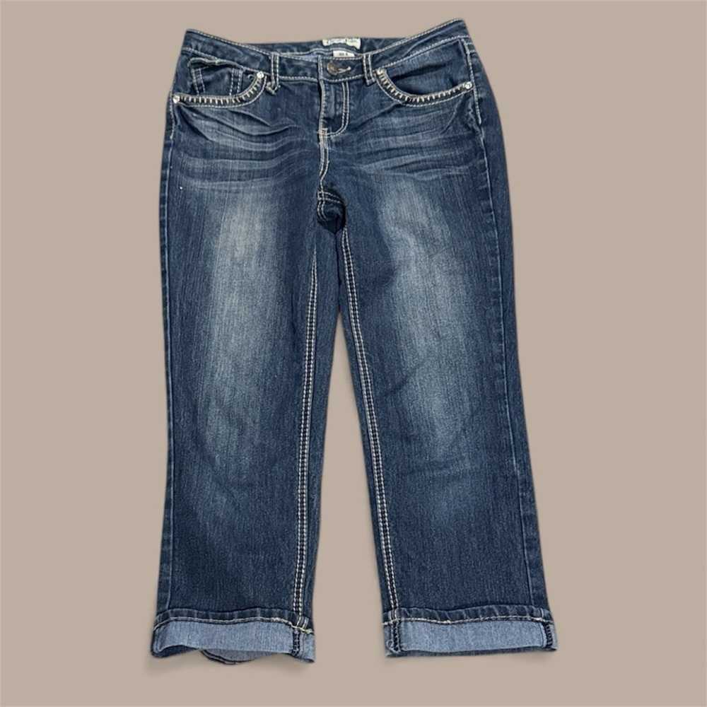 Earl Jeans size 6 Blue Denim Jeans cropped capri designer pant women’s - Picture 6 of 6